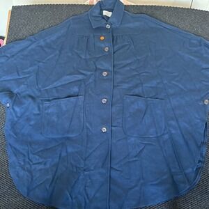 Vintage Pendleton Woolen Mills Blue Virgin Wool Cape Style Coat Jacket Size M L